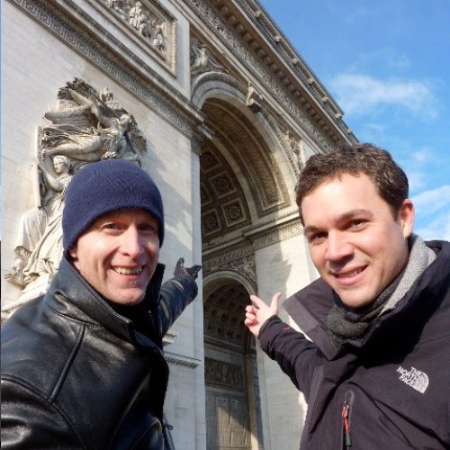 At Arc de Triumph with Client