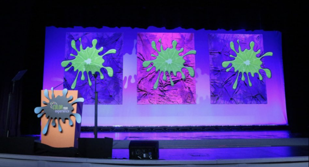 Las Vegas Art Themed Variable projected images Stage Set Cool Colors