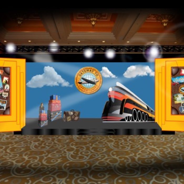 Travel Themed concept render to sell client on Stage idea